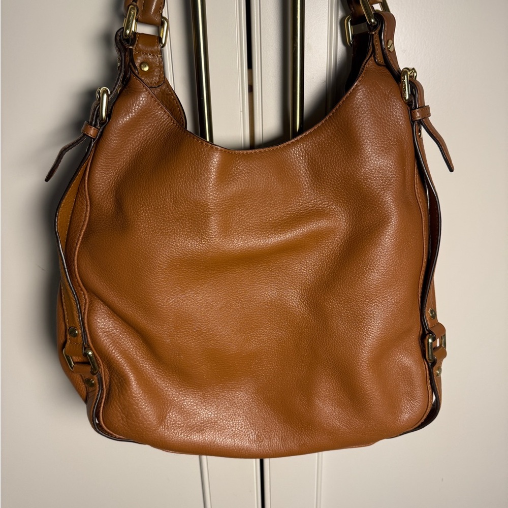 Michael Kors Bedford Belted large shoulder bag pebble brown plush leather - Picture 2 of 16